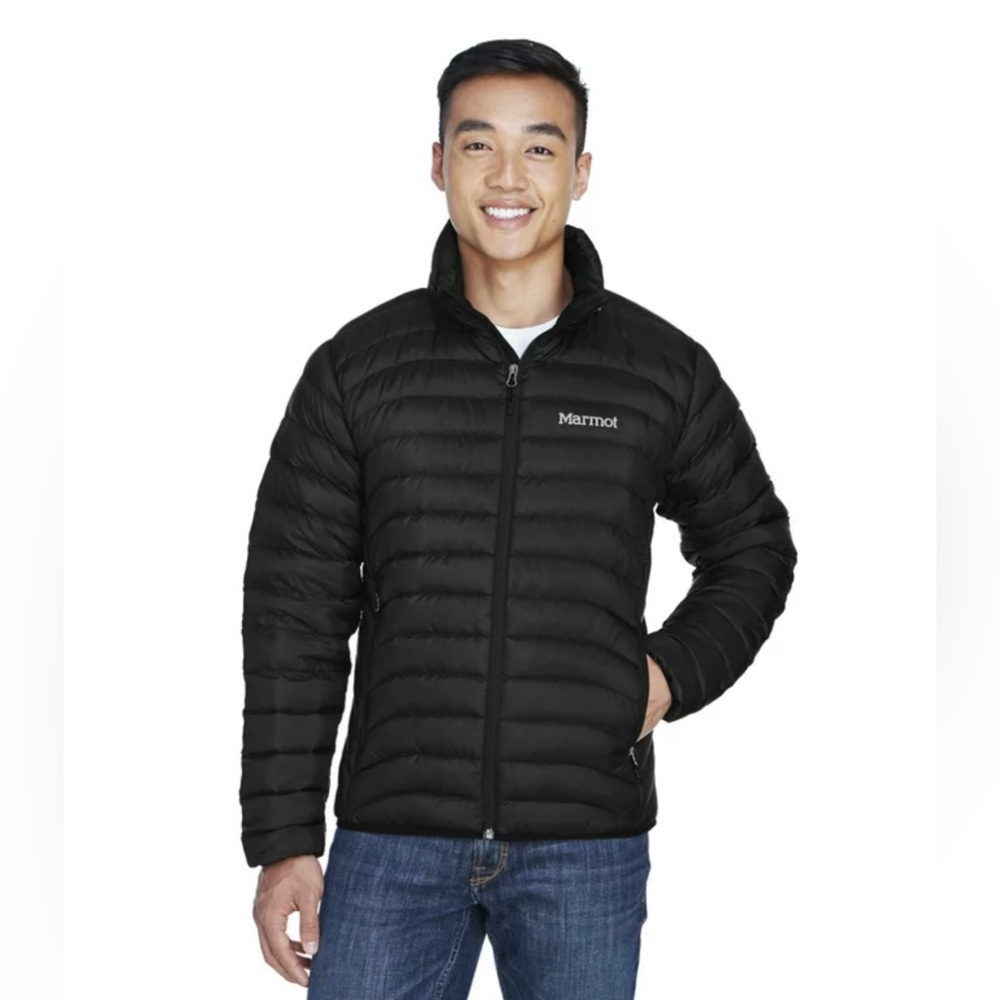 Men’s Marmot Tullus Down Puffer Jacket Size Medium Black